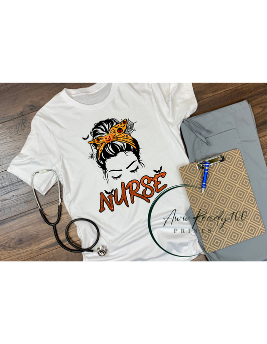 Messy Bun Nurse  | 10" DTF Transfer