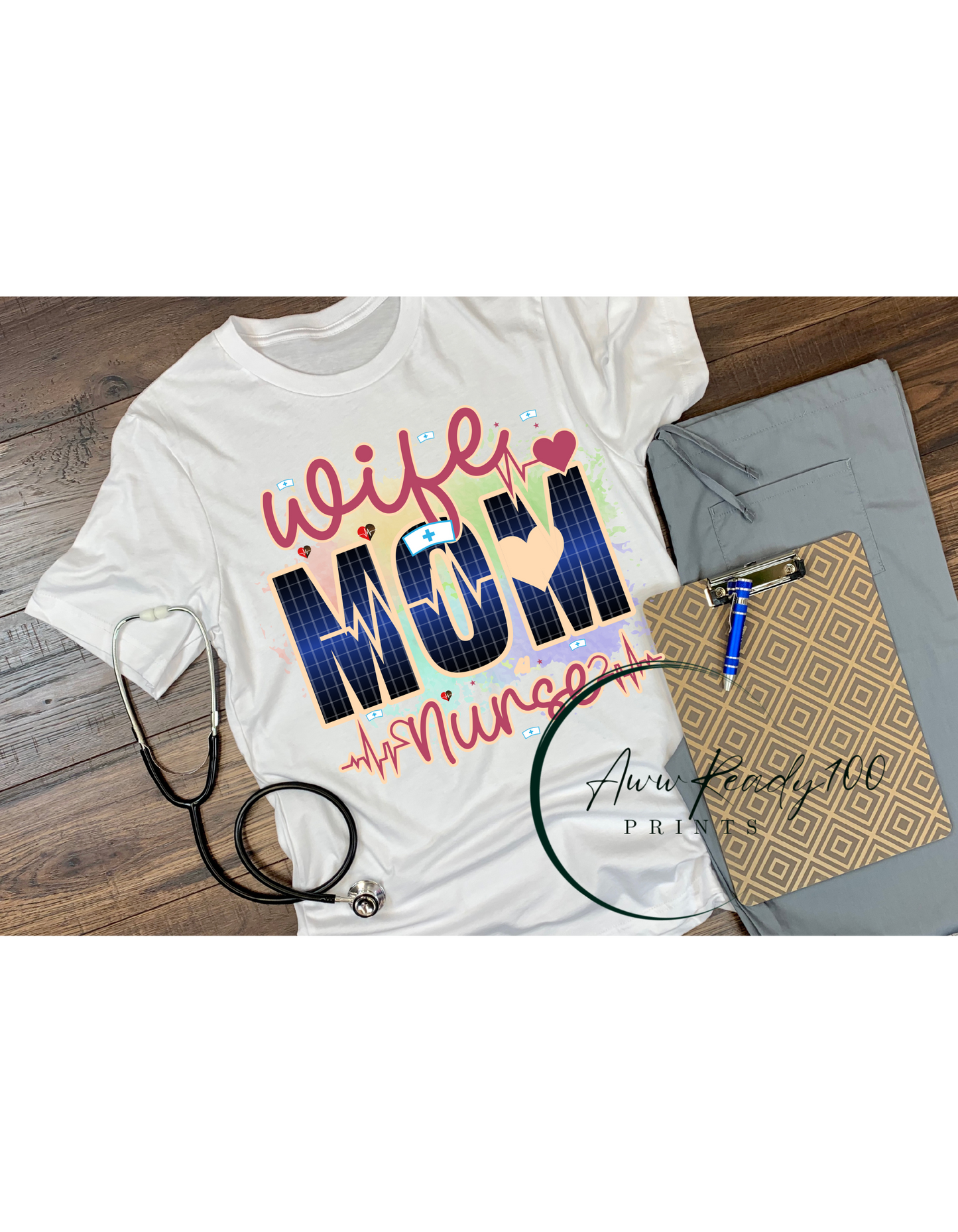 Wife.Mom.Nurse | 10" DTF Transfer