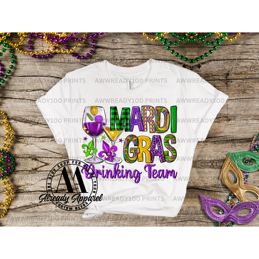MARDI GRAS DRINKING TEAM I 10" - DTF TRANSFER