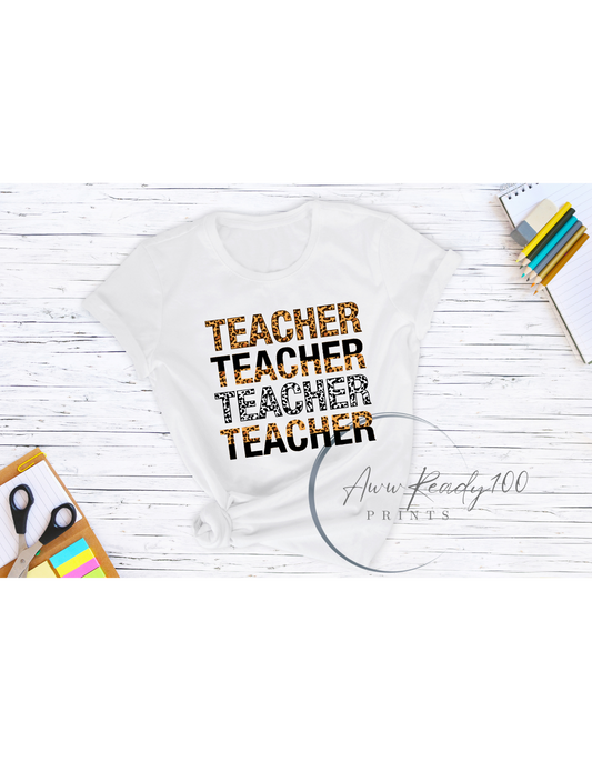 Leopard Teacher Repeat | 10" DTF Transfer