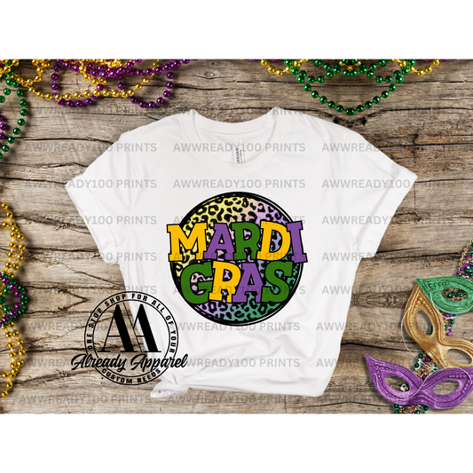 Mardi Gras Leopard  I 10" - DTF TRANSFER