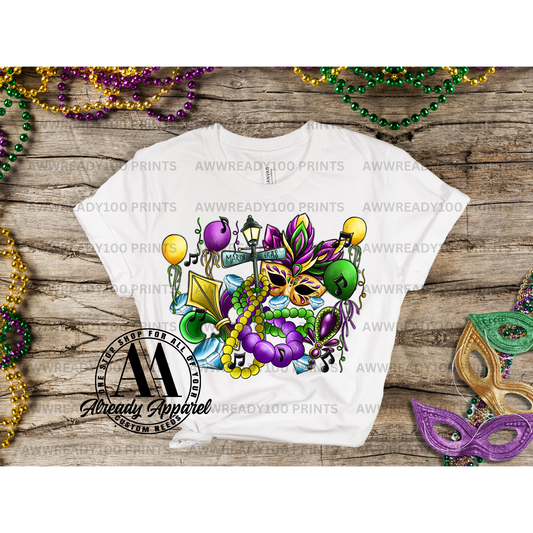 HAPPY MARDI GRAS I 10" - DTF TRANSFER