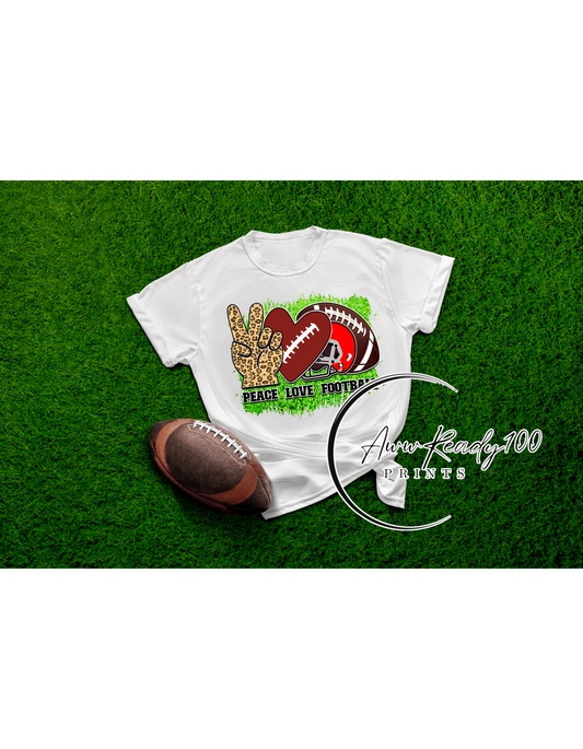Peace•Love•Football| 10" DTF Transfer