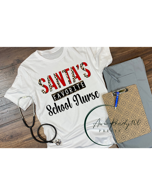 Santa's Favorite School Nurse | 10" DTF Transfer