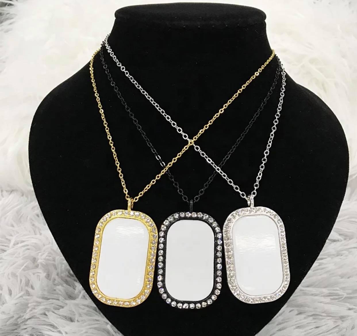 Bling Sublimation Necklace/Heart Necklace Sublimation/Oval Necklace
