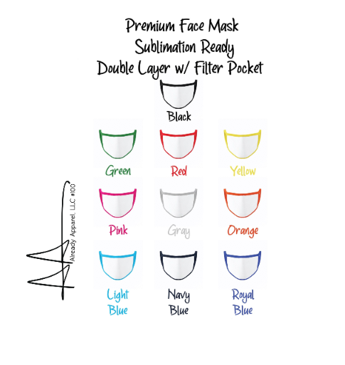 SUBLIMATION FACE COVER WITH FILTER POCKETS (ADULT)