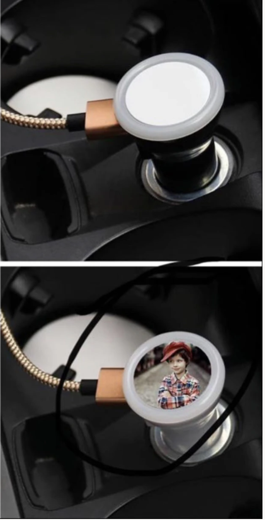 Sublimation Car Charger Set Black/White