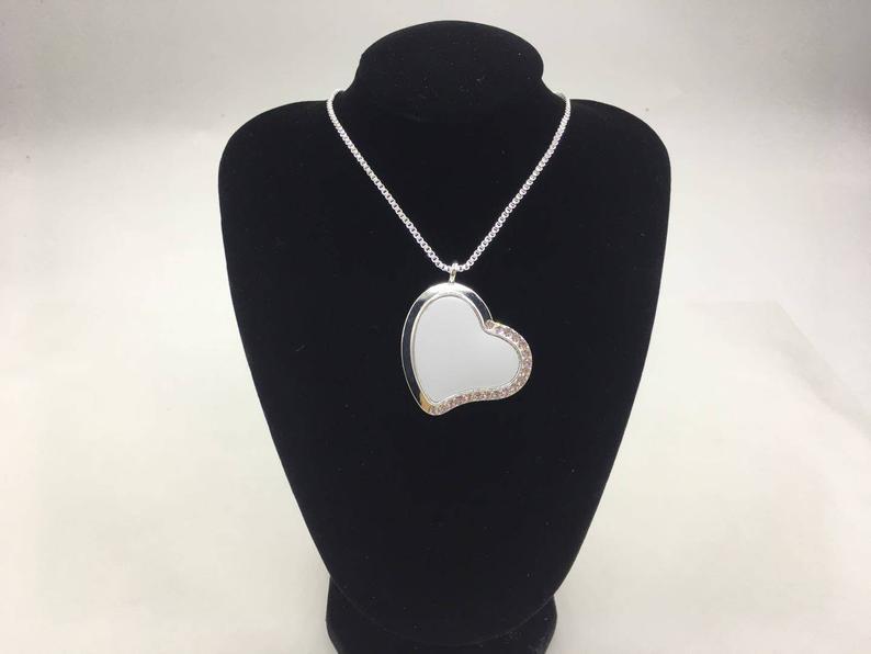Bling Sublimation Necklace/Heart Necklace Sublimation/Oval