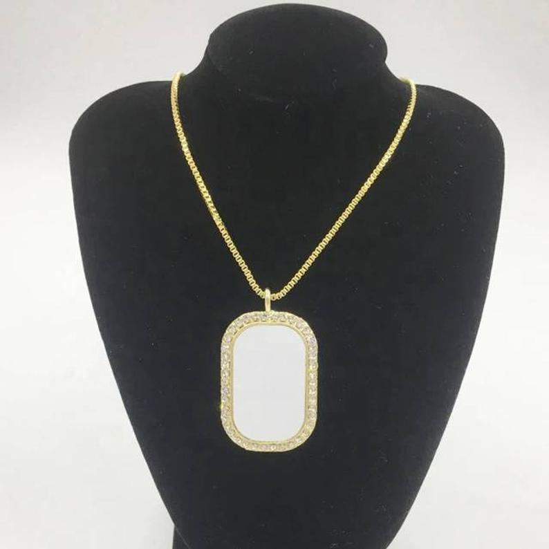 Bling Sublimation Necklace/Heart Necklace Sublimation/Oval Necklace