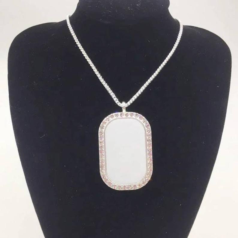 Bling Sublimation Necklace/Heart Necklace Sublimation/Oval Necklace