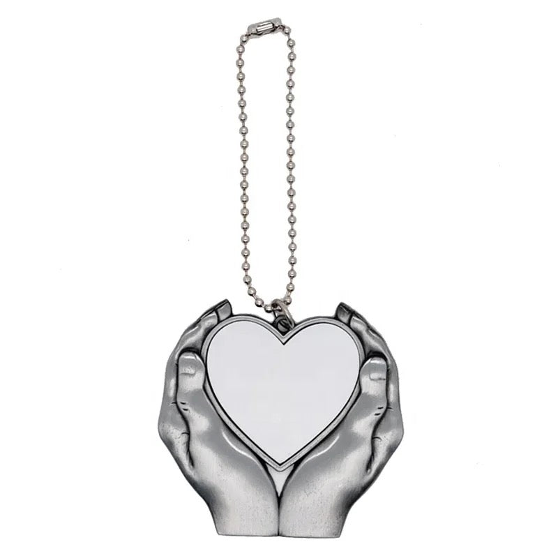 Heart Blank Tag Smooth Charm Heart Wing Pendant Sublimation
