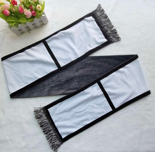 6 Panel Velvet Sublimation Scarf w/ fringe