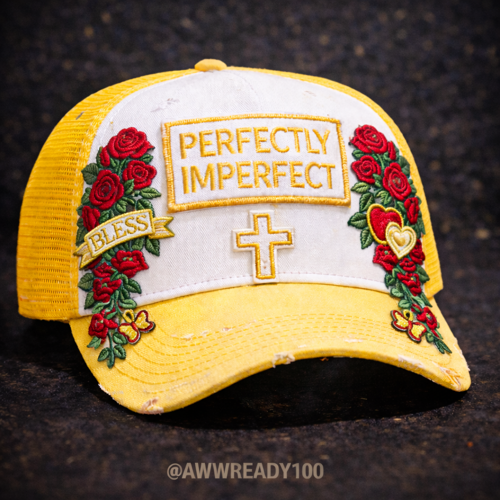 Custom Junk Trucker Hat | Handcrafted Patch Hat | AWWREADY100 Prints Statement Hat