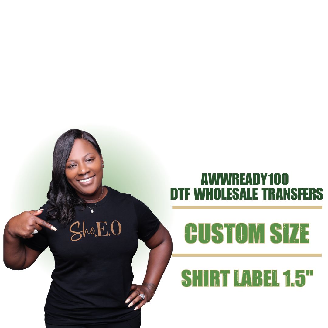 DTF Custom Transfer | T-SHIRT LABEL 1.5" – Already Apparel LLC