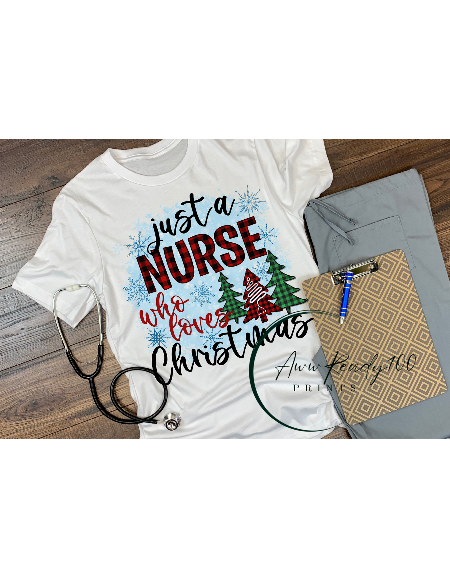 Just a Nurse Who Loves Christmas | 10" DTF Transfer