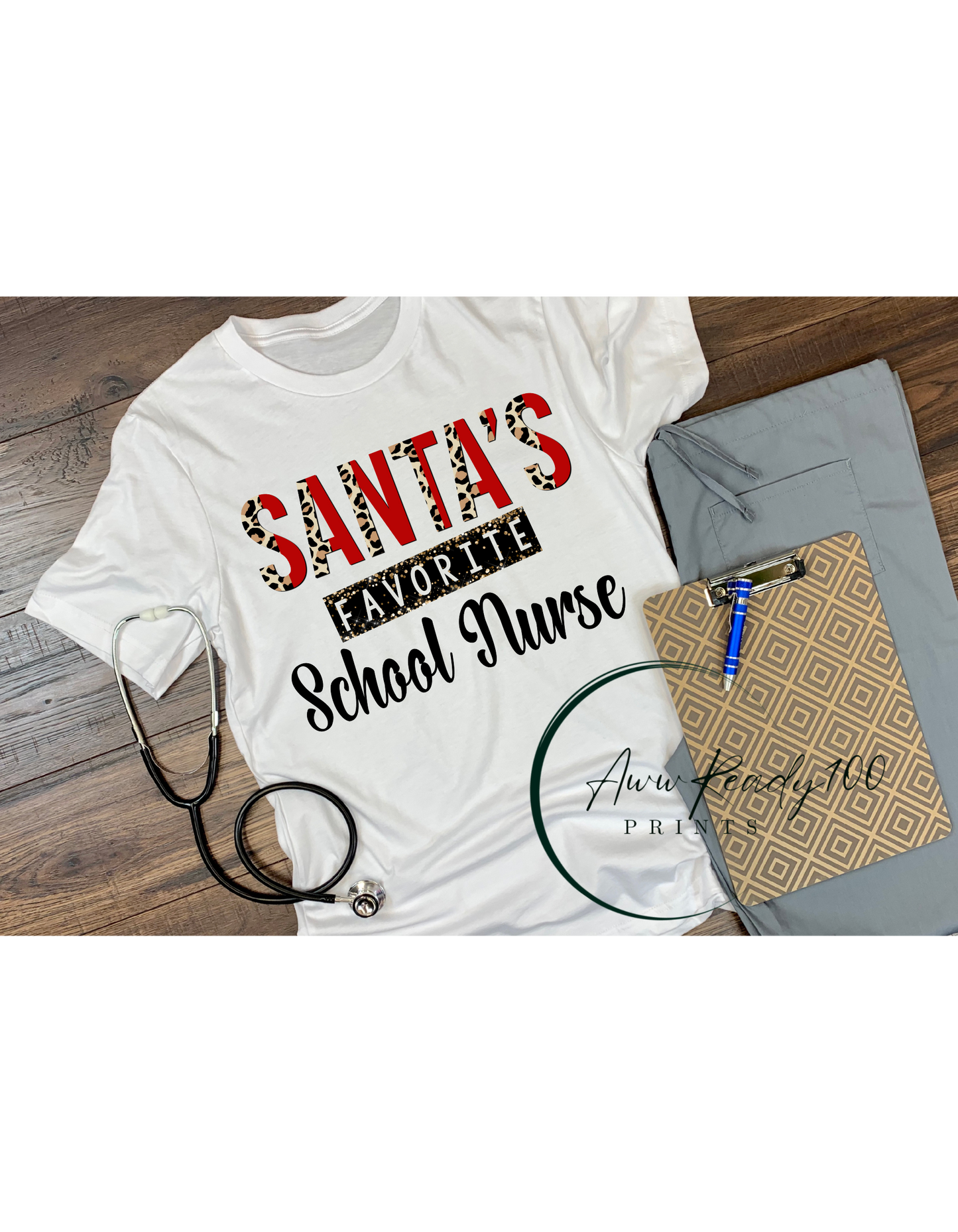 Santa's Favorite School Nurse | 10" DTF Transfer