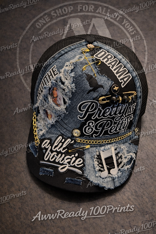 Custom Junk Trucker Hat | Handcrafted Patch Hat | AWWREADY100 Prints Statement Hat