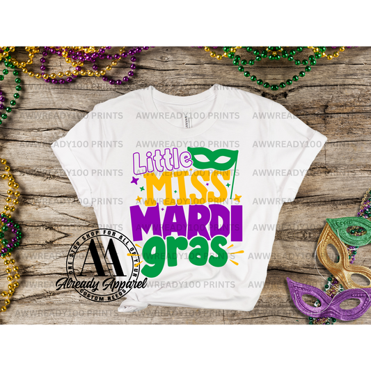 LITTLE MISS MARDI GRASI 8" - DTF TRANSFER