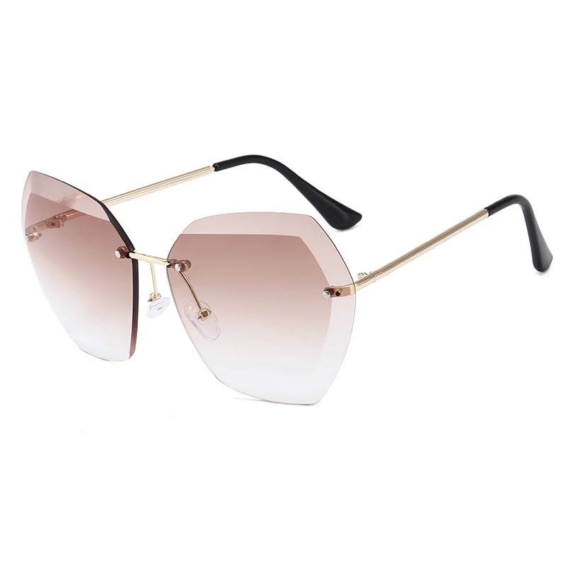 Women Oversized Rimless Sunglasses