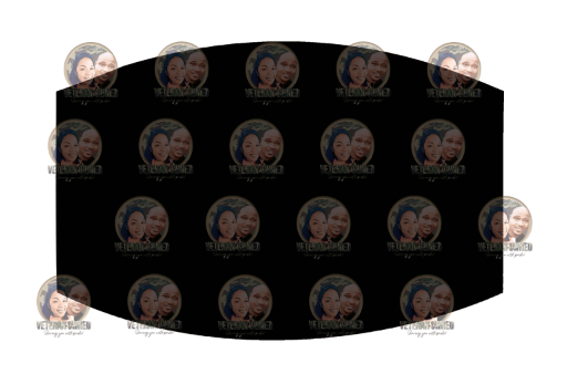 Face Mask Template (White or Black Trim) Instant Download