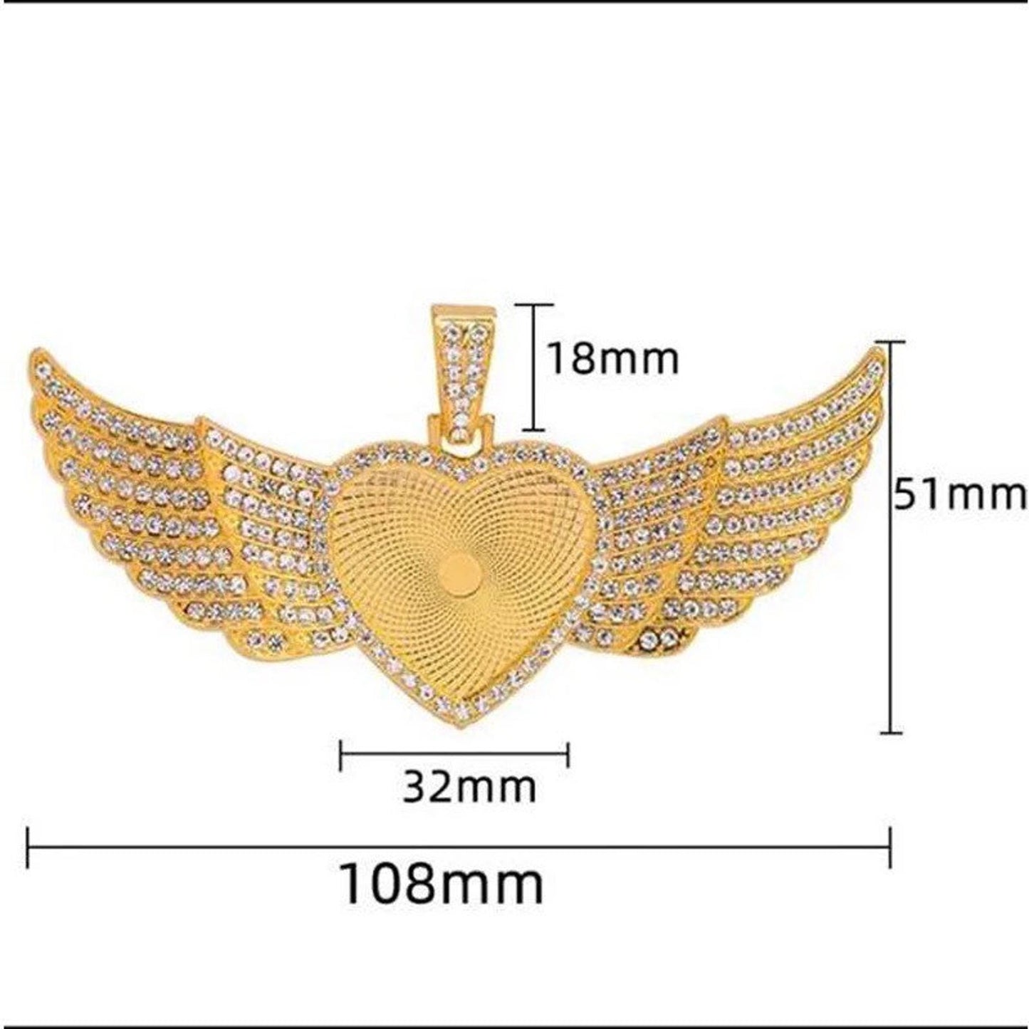 Angel Heart Double-Wing Necklace Sublimation Blank