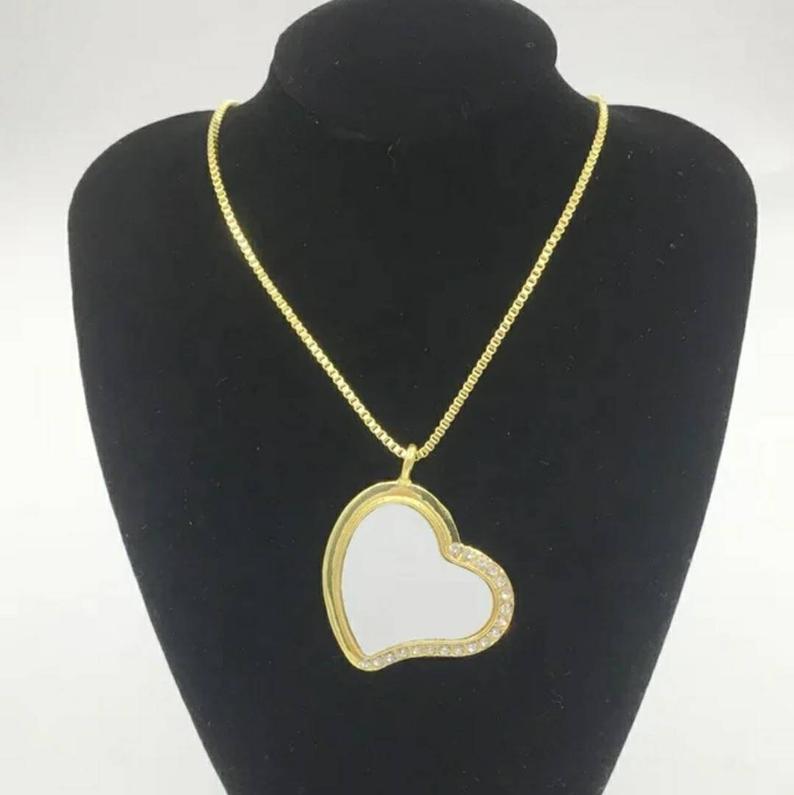 Bling Sublimation Necklace/Heart Necklace Sublimation/Oval Necklace